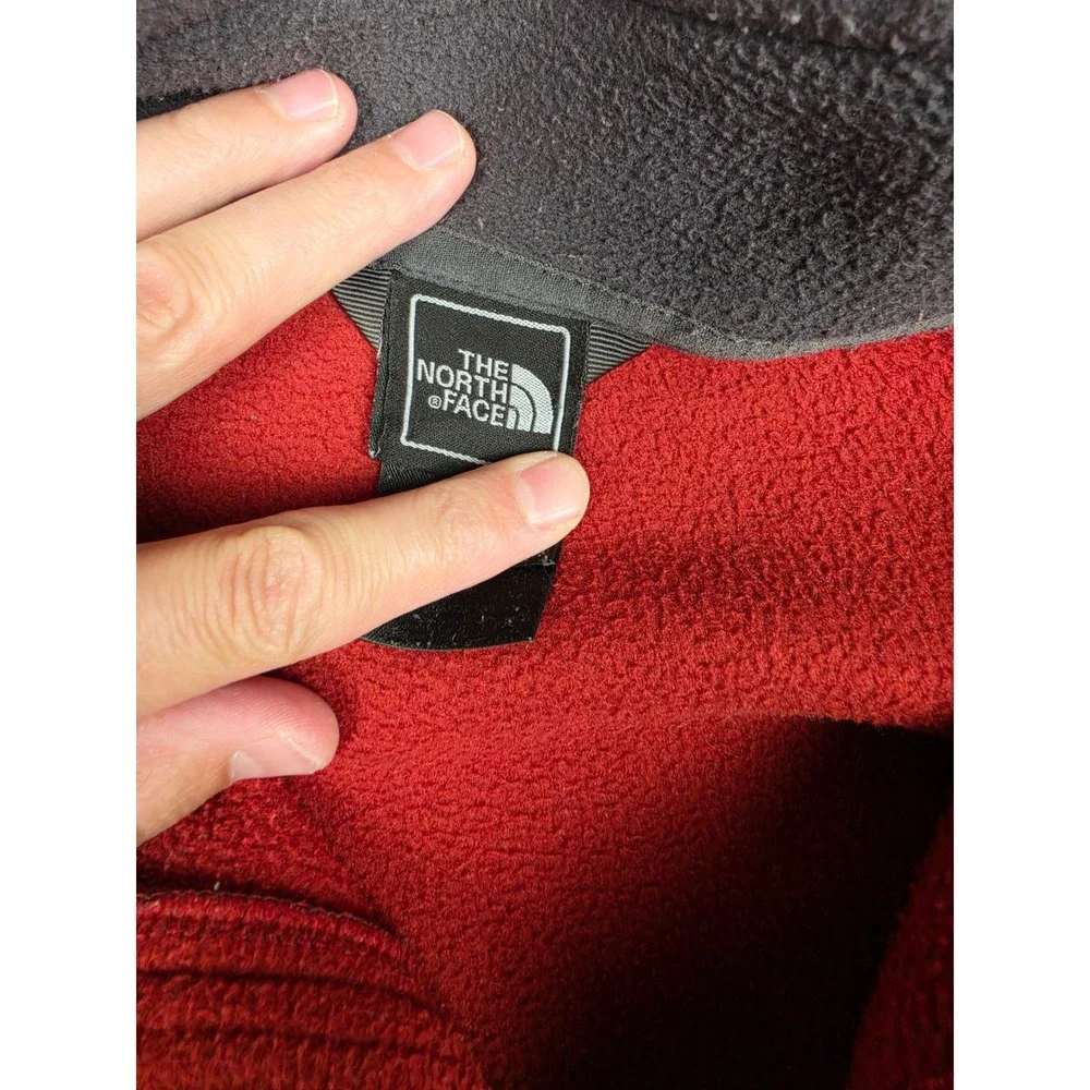 The North Face Fleece Jacket Mens XXL Red Gray Full Zip Outdoor *Read